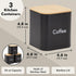 Juvale Coffee Tea Sugar Container Set - Black Iron Square, 3 Pack, 48 oz Each - Kitchen Canisters with Tight Seal Lids