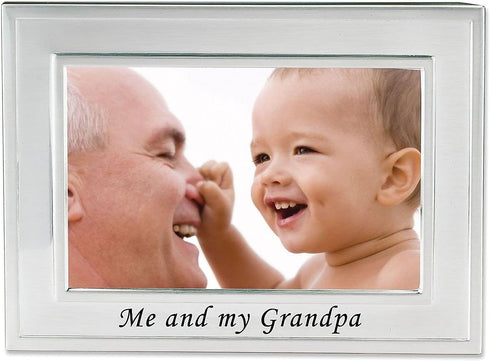 Lawrence Frames Silver Plated 6x4 Picture Frame - Me and My Grandpa Design