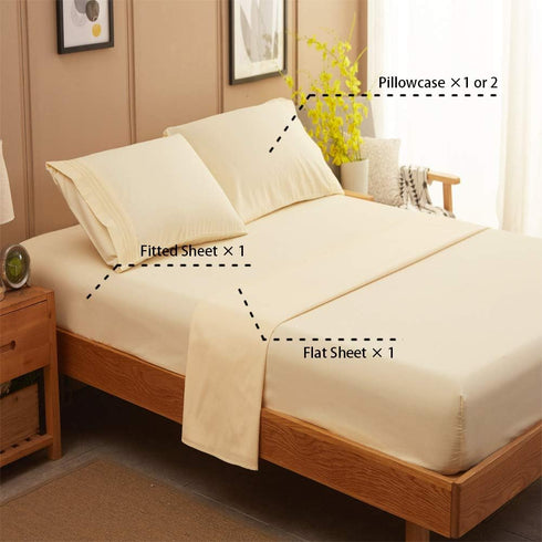 Set 1800 Count 18-Inch Hypoallergenic-3 SONORO KATE Bed Sheet Super Soft Microfiber Thread Luxury Egyptian Sheets Deep