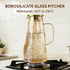 FANKAQI 1.8L Amber Glass Pitcher with Lid Bark Texture Design, Borosilicate Heat & Cold Resistant Glass Water Pitcher