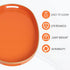 15.6" 10.6" 1.4" MAONAME Orange Decorative Tray, Oval Serving Tray with Handles, Plastic Trays for Coffee Table