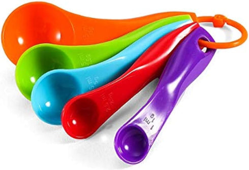 5 Pcs Colorful Plastic Measuring Spoons, Kitchen Accessories for Baking Coffee Tea, 1/2.5/5/7.5/15ml