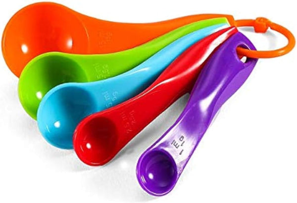 5 Pcs Colorful Plastic Measuring Spoons, Kitchen Accessories for Baking Coffee Tea, 1/2.5/5/7.5/15ml