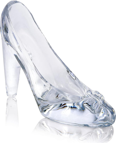 Cinderella Shoe Decor, Crystal High Heels Ornaments Glass Slipper Decoration Gift for Wedding Birthday Halloween Party