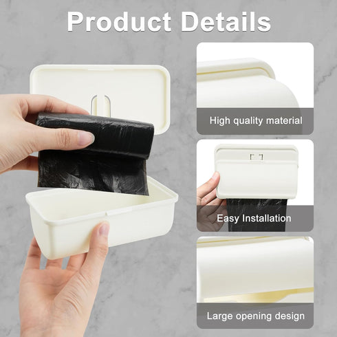 FHUIEWRY 3 100 Counts, Pcs Fine Liner Trash Bag Holder Dispenser, Wall Mounted Plastic Bag Organizer with Trash Bags