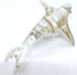 Shark Miniature Figurines - Tiny Hand Painted Blown Glass Art Collectible Gift Decor (Clear Silver)