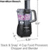 Hamilton Beach Stack & Snap 4-Cup Mini Food Processor & Vegetable Chopper - 250 Watts, Black