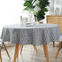 Table Cloth - Round Stripe Table Cover Nordic Twill Floral Washable Dining Decorative for Holiday Home Christmas Party