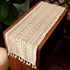 36 Inch Gemseek Boho Crochet Lace Table Runner, Vintage Beige Bohemian Short Table Runner for Coffee Table, Side End