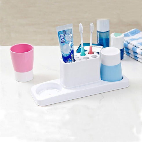Set Eslite Bathroom Toothbrush Toothpaste Stand Organizer Plastic Storage Rack