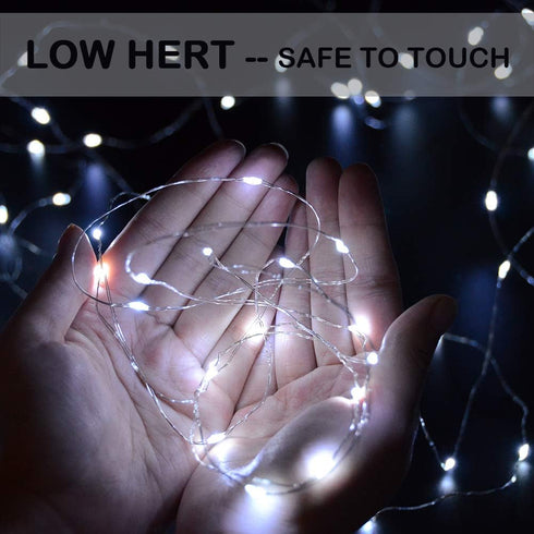 32 Pack 7.2ft 20 MUMUXI Fairy Lights Battery Operated. LED String Lights Waterproof Silver Copper Wire Starry Firefly