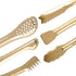 Gold Plated Mini Serving Tongs Set, 6-Inch Stainless Steel Appetizers Tongs, Set of 6