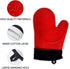 2PCS Red Black Extra Large Silicone Oven Mitts and Pot Holders - Heat Resistant Gloves for Cooking
