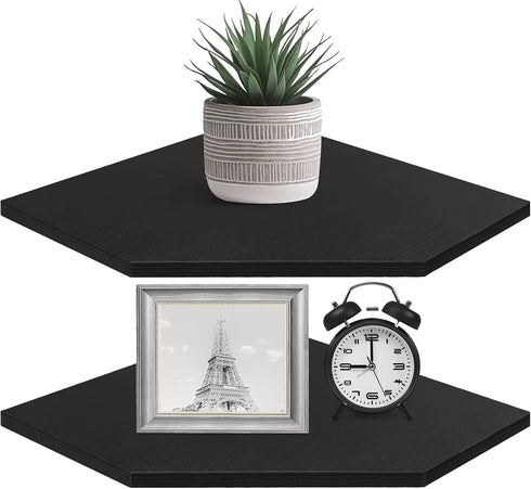 Homode Corner Shelf Wall Mount, Set of 2 Corner Floating Shelves with