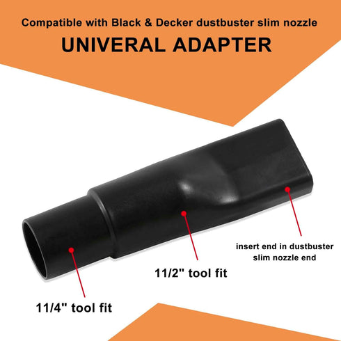 Attachments for BLACK+DECKER - Extendable Crevice Tool, Accessories Adapter, for Hand Vacuum Models with Slim Nozzle and Extendable Crevice - Fits Caliber (1.47" x 0.5")