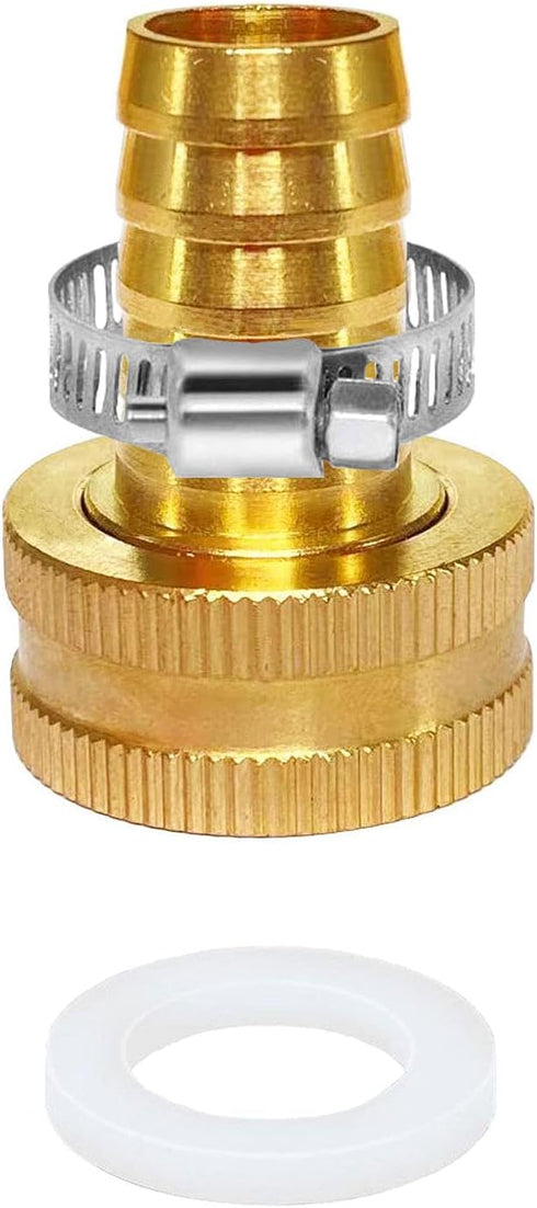 YOUHO Garden Hose Adapter 5/8" to Faucet, Reusable Connector for Rain Bird, Orbit, Dig, Toro 5/8 Tubing x 3/4" (F) GHT