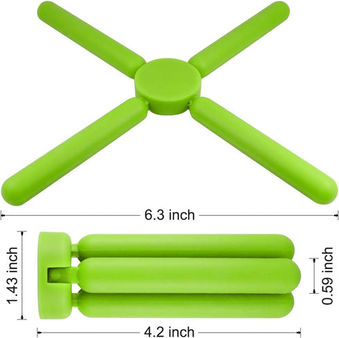 SourceTon 6 Pack Non-Slip Foldable Silicone Trivets in Cute Colors, Pot Holder, Hot Pad, Bonus Spoon Rest/Balloon Whisk
