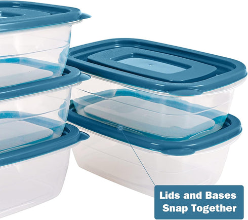 5PCS Small Food Storage Containers, BPA Free Plastic Meal Prep Containers, Freezer Microwave Safe, 0.53 Quarts