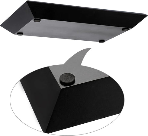 Hipiwe 11.9x7.9 inch Glass Mirror Makeup Vanity Tray Black Rectangle Perfume Jewelry Trinket Organizer Coffee Table