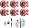Silicone Toothbrush Holders - 6Pcs Razor Hooks, Adhesive Wall Mounted for Hanging Towel Key Plug Cable, Pink