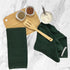 Textured Dark Green Kitchen Dish Towels, 100% Cotton Cloth, Soft Absorbent Terry Ribbed Loop: Set of 3 for Everyday Use