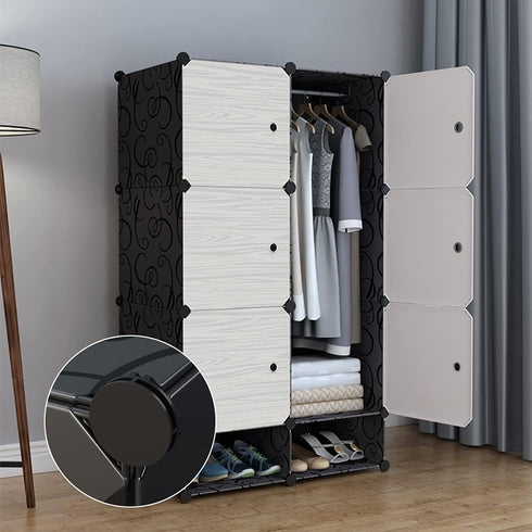 Wire Cube Connectors for Wire Grid Cube Storage Organizer, Black - 24 Pack Modular Closet Connector