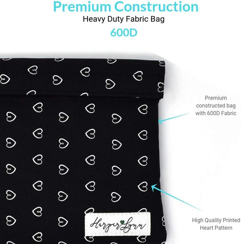 HarperLynn x Formline Smell Proof Bag, 7"x6" Heart Pattern - Premium Odor Proof Travel Pouch with Mesh Divider