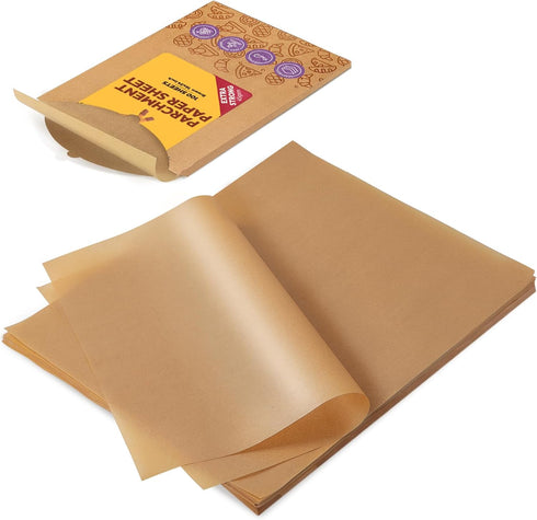 Katbite 16x24 Inch Parchment Paper Sheets, 100Pcs Non-Stick Precut Baking Parchment for Cooking, Grilling, Frying
