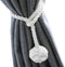 Melaluxe 2 Pack Heavy Duty Curtain Tiebacks, Handmade Rural Decorative Curtain Holdbacks (White)
