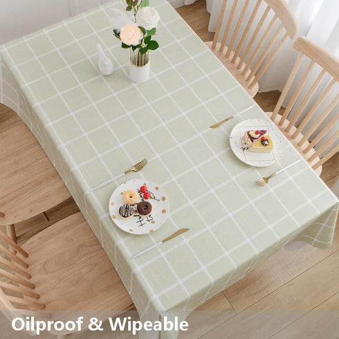 TruDelve Heavy Duty Vinyl Tablecloth, Sage Green Plastic Table Cloth, Spring Square Tablecloths Waterproof Outdoor