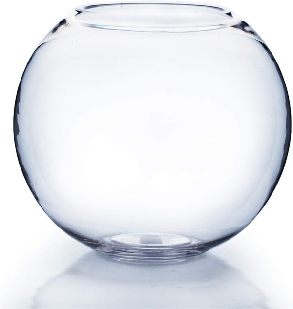 WGV Bowl Glass Vase - Diameter 6", Height 5", Clear Bubble Planter Terrarium Fish Bowl for Wedding Event Home Decor