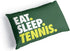 ChalkTalkSPORTS Eat. Sleep. Tennis. Pillowcase, Green, 30 in x 20 in, Polyester, Machine Washable
