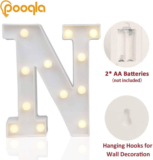 Pooqla LED Marquee Letter Lights Sign, Light Up Alphabet Letter for Home Party Wedding Decoration