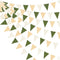 32Ft Sage Green Party Decorations - Olive Green Tan Brown Cream Triangle Flag Fabric Banner for Birthday Wedding Decor