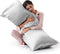 Love's Cabin Satin Body Pillow Pillowcase - Similar to Silk with Envelope Closure, 20x54 inches, Light Grey