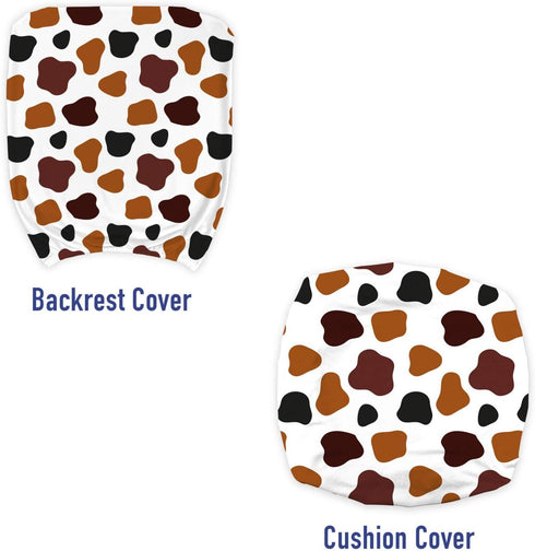 Ambesonne Cow Print Office Chair Slipcover, Charcoal White Cow Skin Abstract Spots, Standard Size