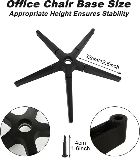 2200 lbs, 28 Inch Office Chair Base Replacement Parts Heavy Duty, Bear Capacity Desk Chair Base Replacement Metal