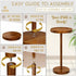 Lunani OUR PASSION 24 2 Drink Table for Small Spaces Pedestal Side Table with Stable Base, Phone Holder & Coasters