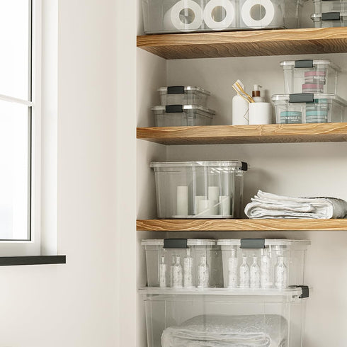 Superio Clear Plastic Storage Bin with Lid, 11 Qt, Non-Toxic, BPA Free, Stackable Plastic Tote