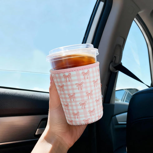 Elyndor 16-18oz) Reusable Insulated Sleeve for Iced Coffee Cup, Coffee Neoprene Sleeve for Cold & Hot Drinks, Beverage