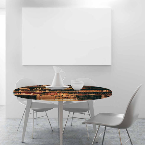 YINRON 40-44" Bookshelf Round Table Cloth Book Case Library Bookworm Books Elastic Edged Table Cover Fade and Stain