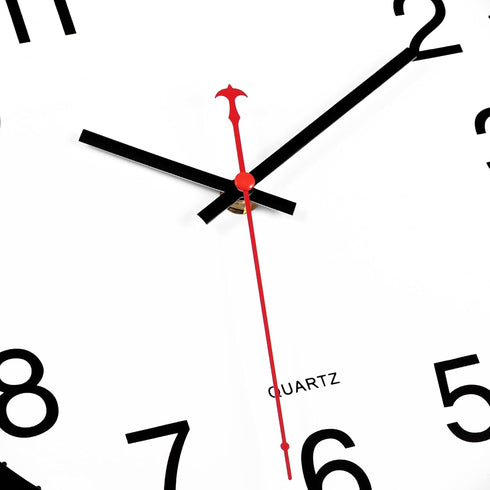 Foxtop Black Wall Clock, Silent Non-Ticking 12 Inch Quartz Battery Operated Round Analog Clock for Home
