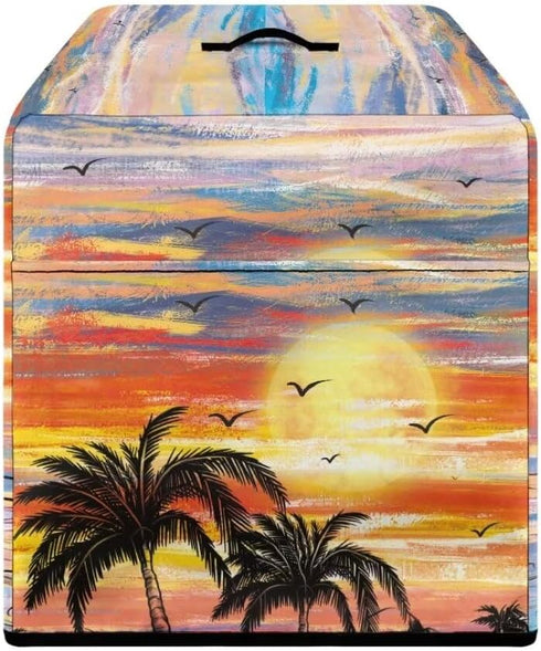 Palm Tree Sunset Dust Cover for Meat Slicer,Deli Slicer,Food Slicer,Waterproof Foldable Cover Kitchen Small Appliances Dust Cover with Handle by Horeset
