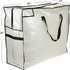 Household Essentials 2622 MightyStor Large Storage Bag with Handles, White Tarp with Black Trim for Clothing