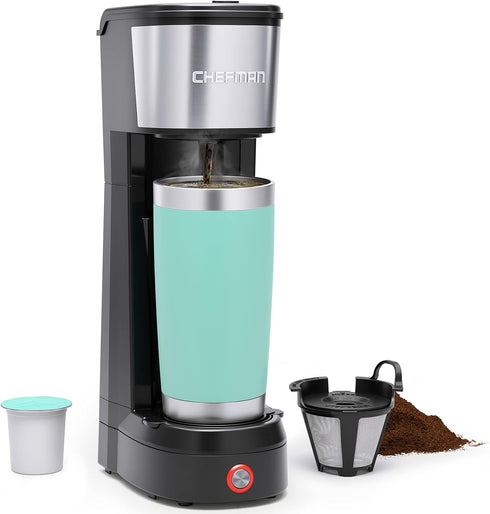 Chefman InstaCoffee Max, The Easiest Way to Brew the Boldest Single-Serve Coffee, Use Fresh And Flavorful Grounds