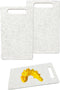 2 Pcs Small Mini Plastic Cutting Board Set, Granite Color, Dishwasher Safe for Food Prep, 6" x 10" (White)