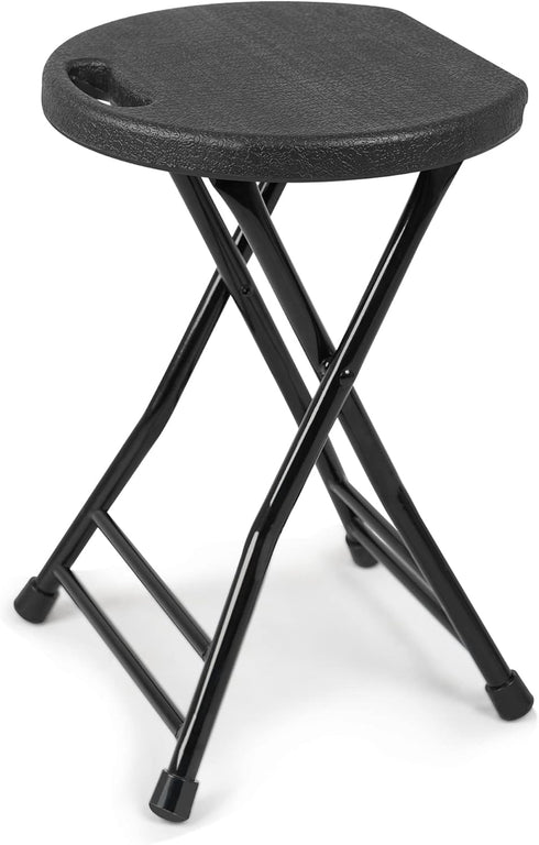 Folding Stool with Handle, 600lbs Capacity, Folding Chair, Indoor and Outdoor Foldable Stool for Adults, 13"×11.5"×18"