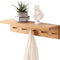 Wall Mounted Coat Rack Shelf, Oak Wood Entryway Shelf with 5 Hooks, Floating Shelf for Bedroom, Living Room