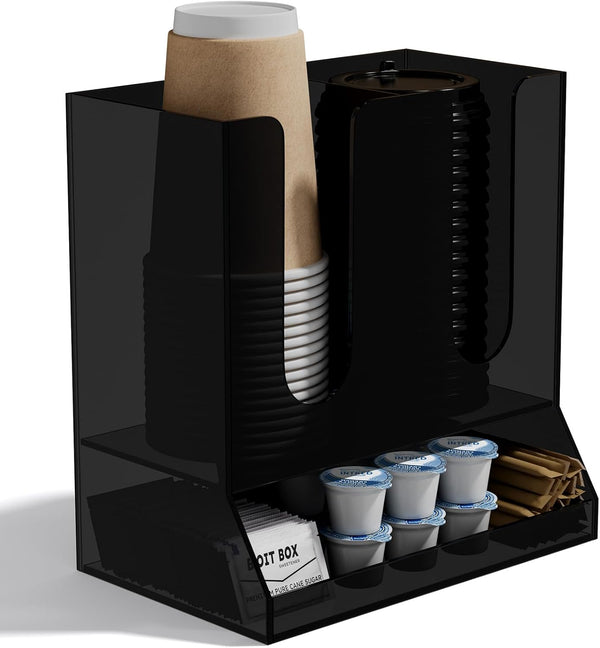 AITEE Acrylic Coffee Station Organizer for Countertop, Holds 20 Cups, All-in-One Coffee