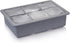 Viski Whiskey Ice Cube Tray with Lid, Makes Six 2-Inch Ice Molds, Stackable Silicone Molds for Home Bar, Set of 1, Grey